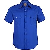 Champ Horse Men's Western Cowboy Pearl Snap Shirts Button up Plaid Solid Short Sleeve Pocket Work Shirt