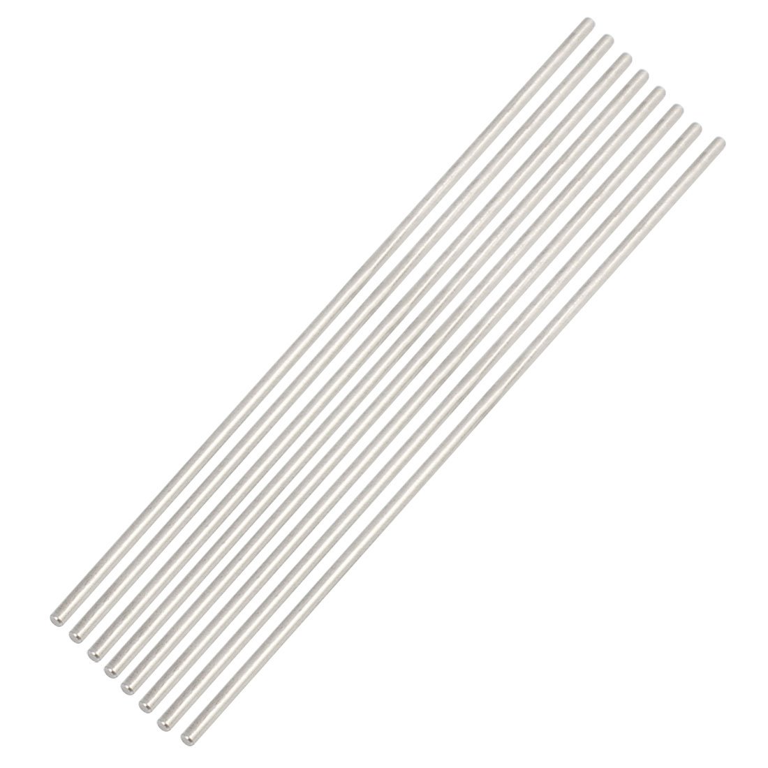 Sourcingmap 8pcs 2mm x 120mm DIY Stainless Steel Straight Round Rod Silver Tone