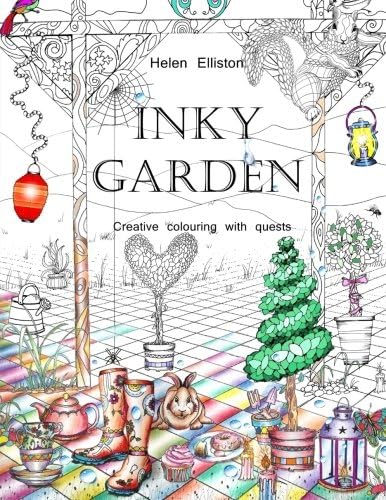 Inky Garden: Creative colouring with quests & 3D paper flower: Volume 2 (Inky Colouring books)