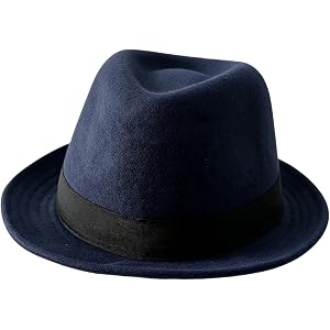 Unisex Felt Fedora Hat, Classic 1920s Trilby Jazz Cap with Band for Gatsby Costume Daily Wear