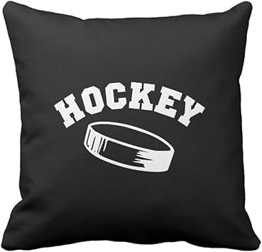 Amazon Com Emvency Throw Pillow Cover Puck Hockey Fan Sports