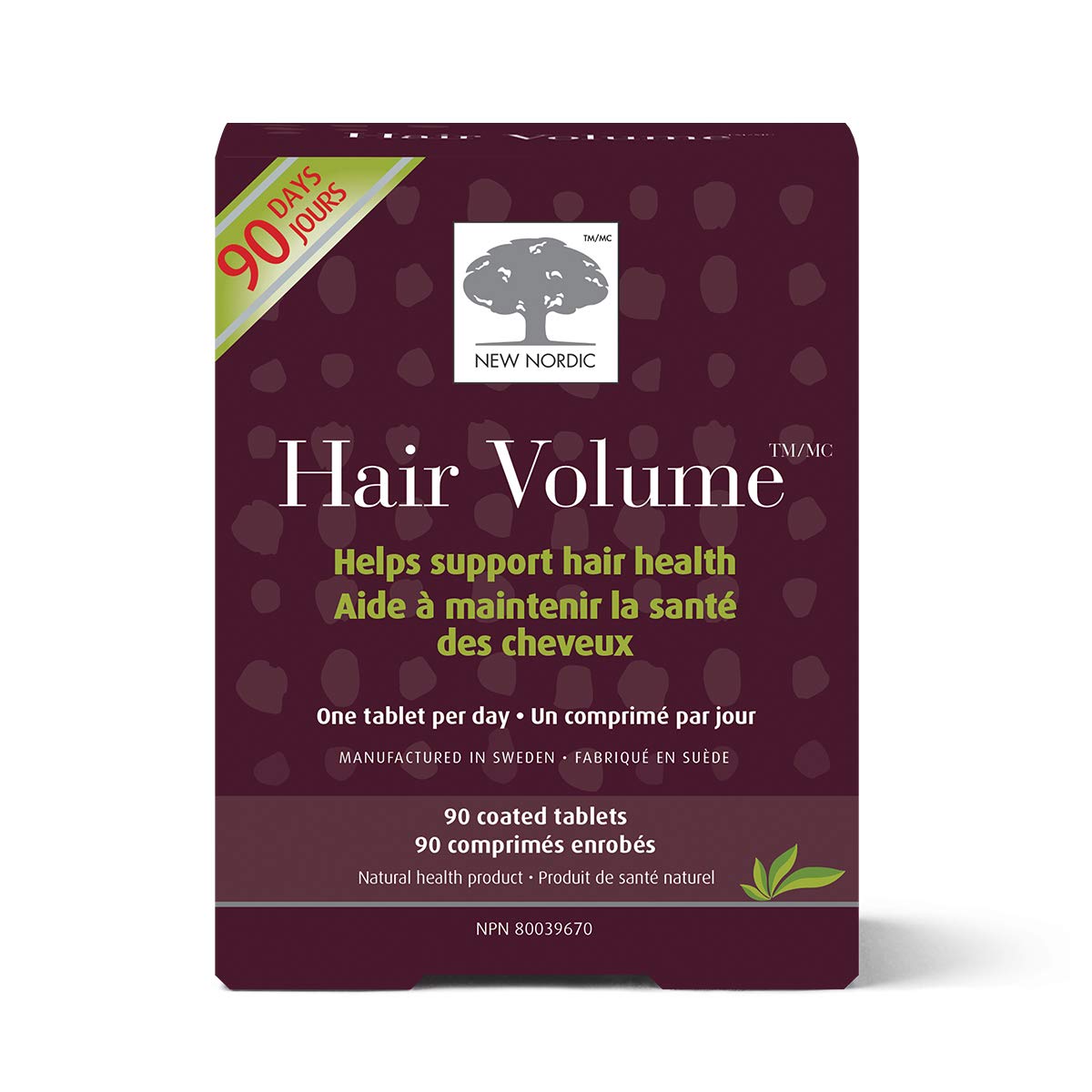 New Nordic Hair Volume, 90 Tablets Hair Growth Supplement, Biotin and