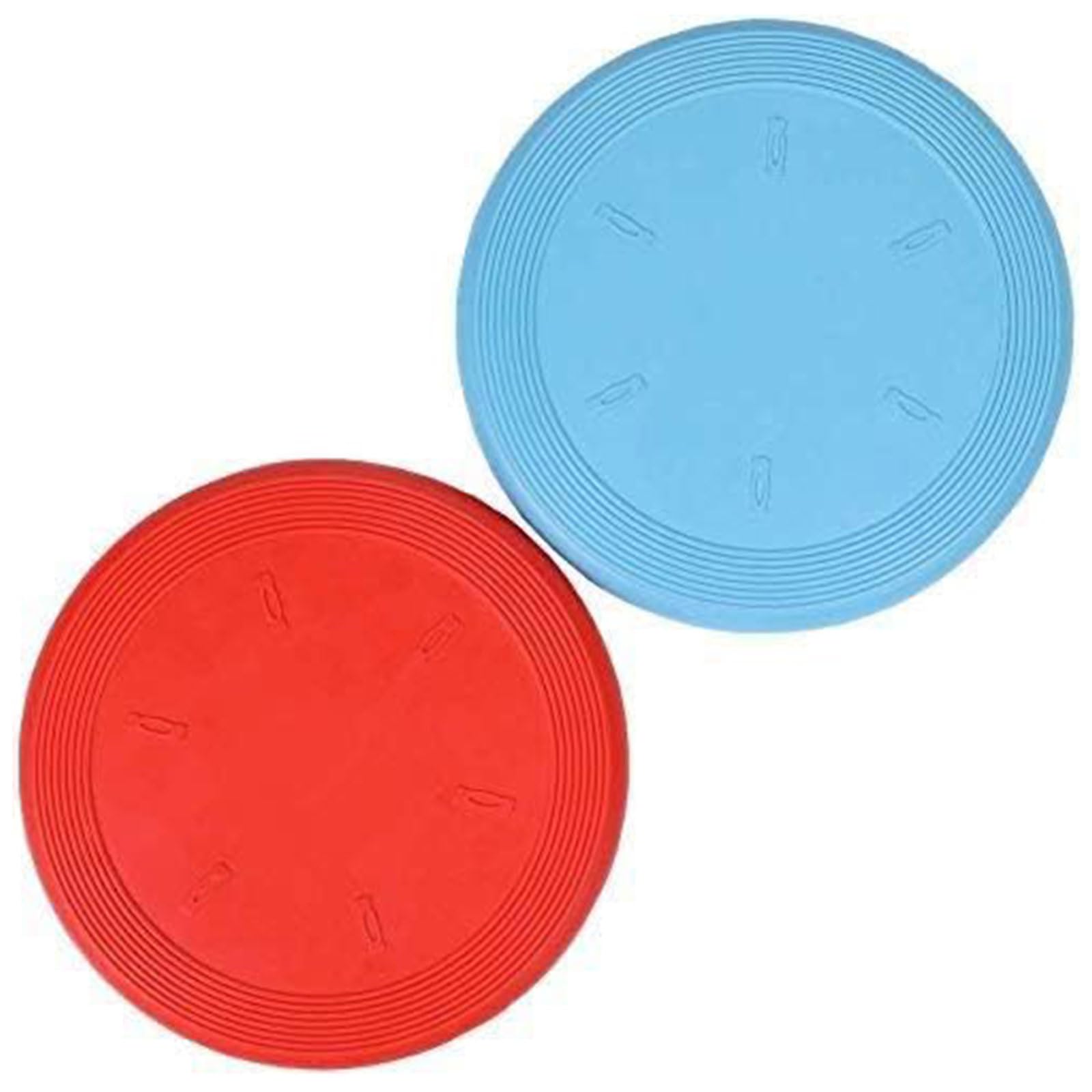 JYTDBCS Dog Flyer Toy, Dog Flying Disc, Pack of 2,(Red+Blue) 19CM