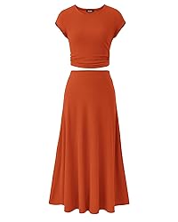 BTFBM Women Two Piece Skirt Set Casual Ribbed Knit