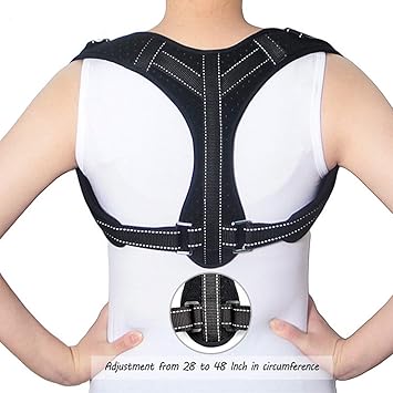 Men Women Adjustable Posture Corrector Belt Corset Back Brace Corrector Clavicle Support for Slouching & Hunching