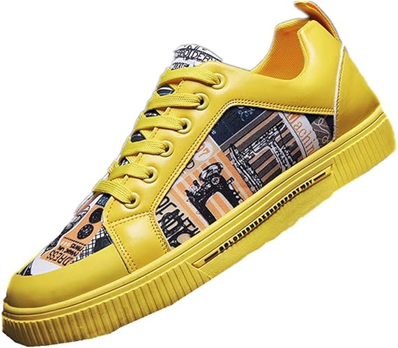 Atoeti ローカット スニーカー メンズ シューズ 厚底 Puレザー 靴 カラフル スケートボードシューズカジュアルランニングシューズ日常着用スニーカー 白 ホワイト シューズ バッグ Amazon