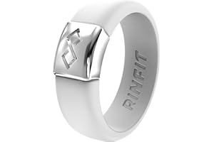 Rinfit Silicone Rings for Women & Men - Silicone Wedding Bands Women or Men - Infinity Ring with Metal Plate - Rubber Rings - Patented Design