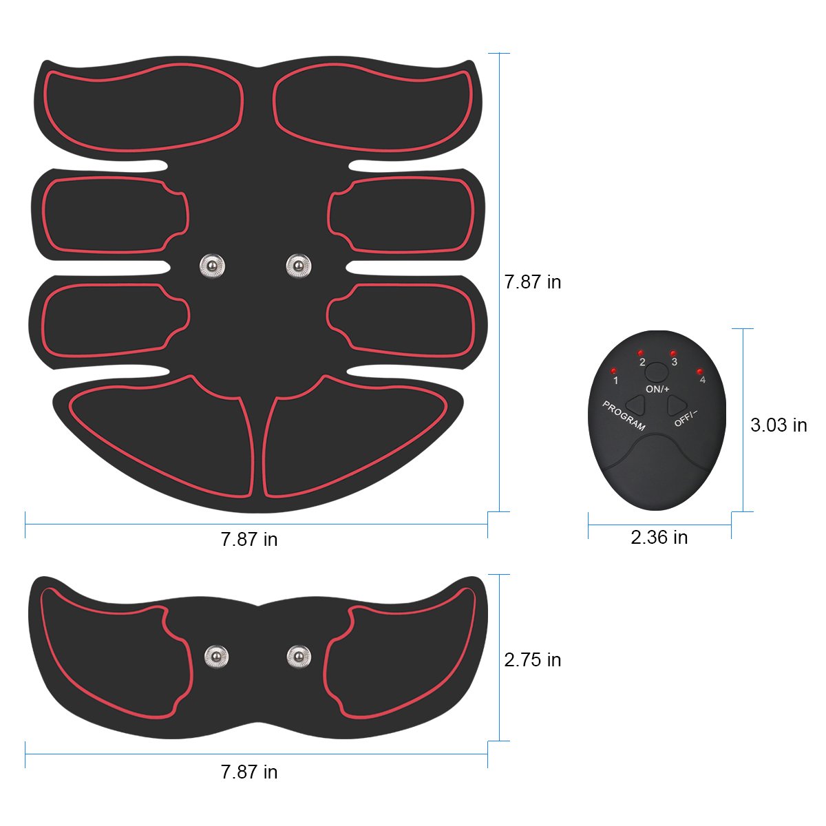 EMS 腹筋ベルト INKERSCOOP腹筋パッド 2018最新デザイン 8パッド 強化版 腹筋マシン ダイエットパッド10段階調節 6モード 電池式 多機能 男女兼用 互換パッド6枚付属 健康機械 日本語説明書