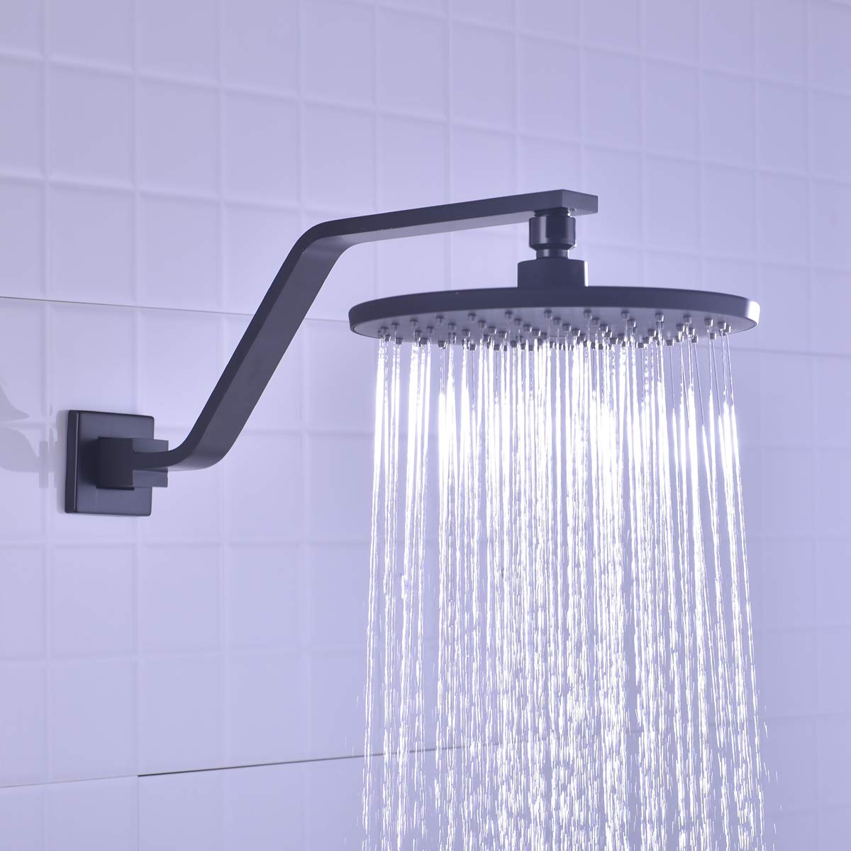 HANEBATH Brass 15 Inches Extension Shower Arm and Flange,Matte Black