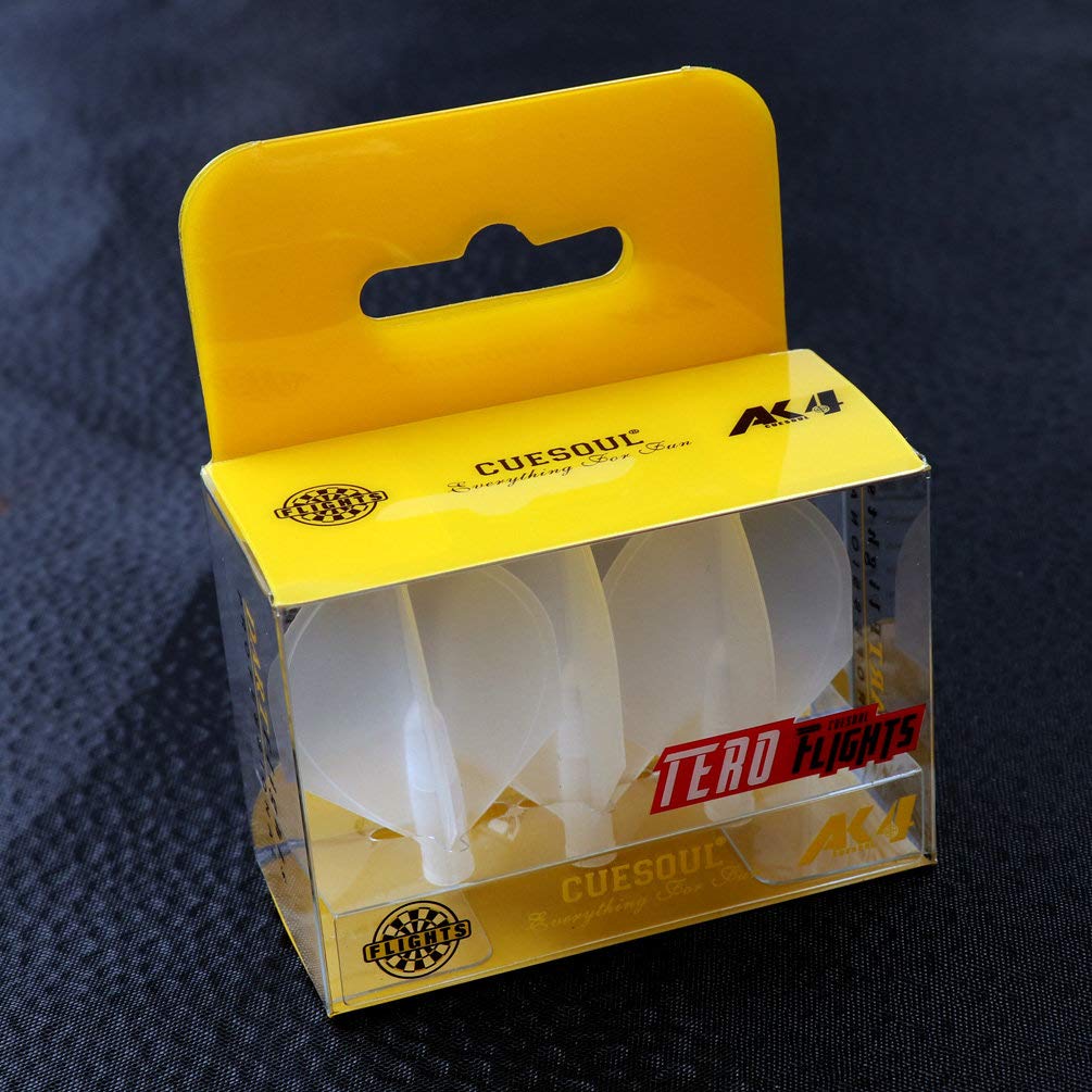 CUESOUL TERO AK4 Transparent Dart Flights Shield Shape,Set of 3 pcs(CS-AK4+7DP)