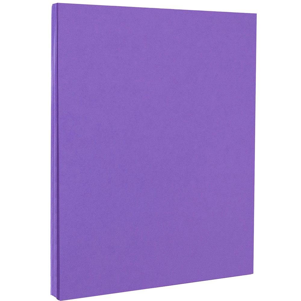 JAM PAPER Bright Coloured Cardstock - 215.9 x 279.4 mm Coverstock - 176gsm - Violet Recycled - 50 Sheets/Pack