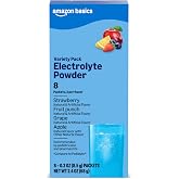 Amazon Basics Electrolyte Powder Variety Pack, Apple, Fruit Punch, Grape, Strawberry, 8 Count (Previously Amazon Basic Care)