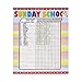 Fun Express Sunday School Attendance Sticker Chart - Colorful Engaging Design for Tracking Kids Attendance and Rewarding Progress - Perfect for Positive Reinforcement in Religious Education - 6 Pieces