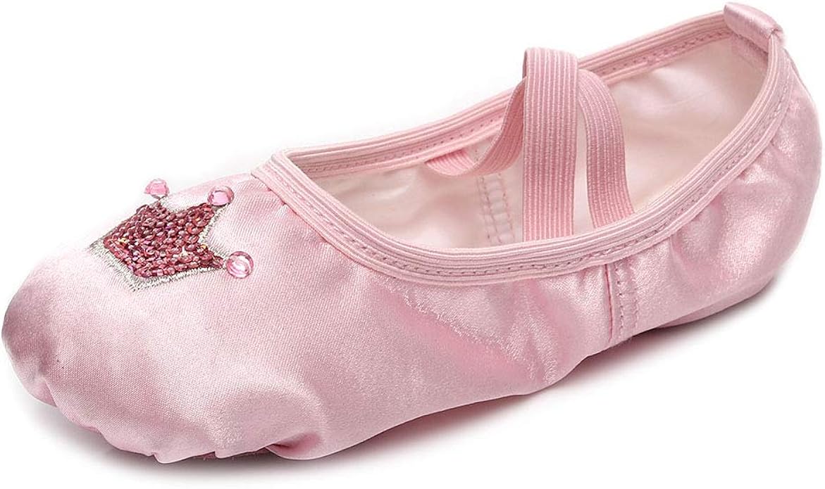 HROYL Cute Ballet Shoes Satin Ballet Slippers,Suitable for