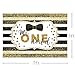 MEHOFOTO Mr Onederful Photo Studio Booth Background Gold Glitter Black and White Stripes Tie Boy Happy 1st Birthday Party Decoration Banner Backdrops for Photography 7x5ft