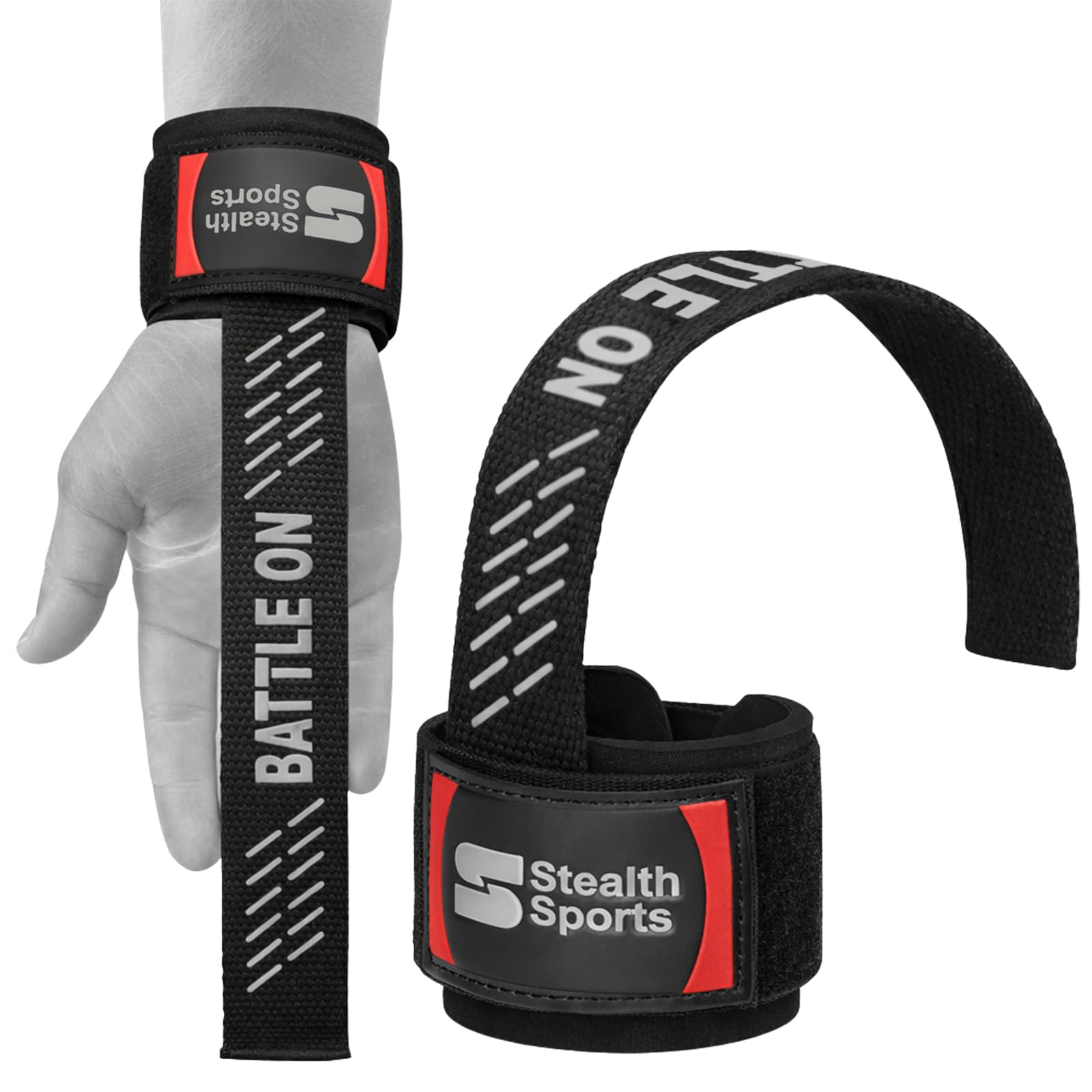 Stealth Sports Weight Lifting Straps with Wrist Support – Non Slip Gym Wrist Straps Wraps – 6MM Neoprene Padded Power Strap - Weightlifting Fitness Bodybuilding Workout –Deadlift Straps