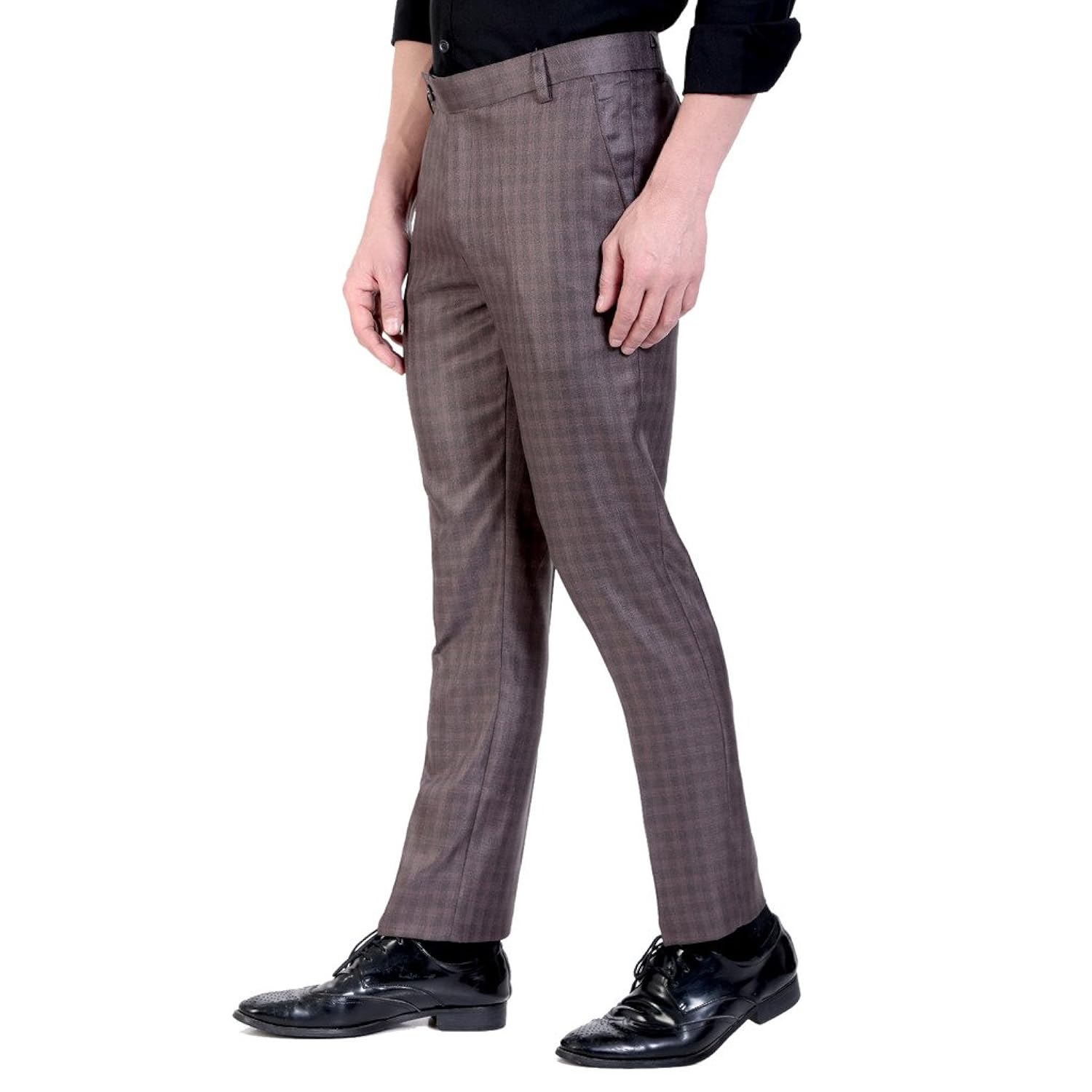 vandnam slim fit checks trouser