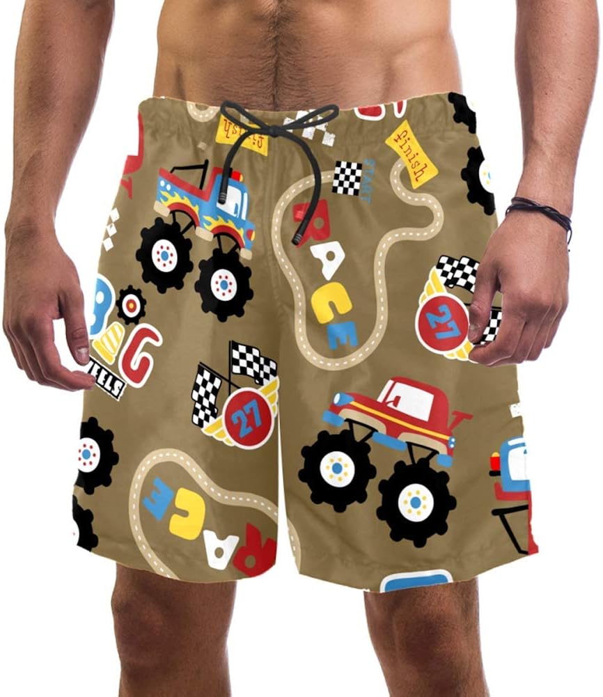 monster truck swim trunks
