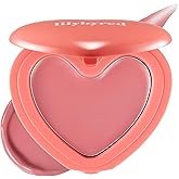 lilybyred Luv Beam Cheek Balm | Heart-Shaped Korean Cream Blush, Semi-Matte Finish, Long-Lasting, Blendable & Buildable, Soft Creamy Texture, Lightweight, Natural Flush, 0.12 oz. (03 Mood Rose)