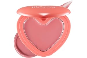 lilybyred Luv Beam Cheek Balm | Heart-Shaped Korean Cream Blush, Semi-Matte Finish, Long-Lasting, Blendable & Buildable, Soft Creamy Texture, Lightweight, Natural Flush, 0.12 oz. (03 Mood Rose)
