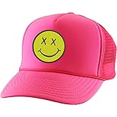ALLNTRENDS Adult Trucker Hat Smile Face Embroidered Baseball Cap Adjustable Snapback