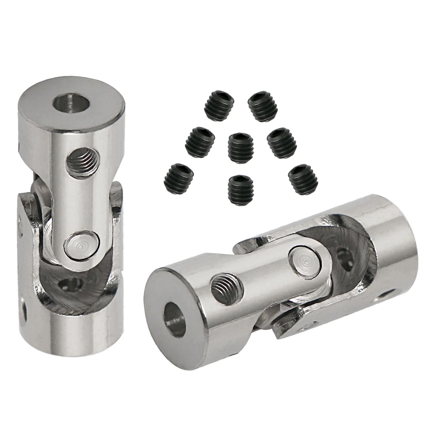 Ohamtes 2Pcs shaft diameter 3mm to 5mm universal coupling Rotatable universal steering shaft U-joint coupler