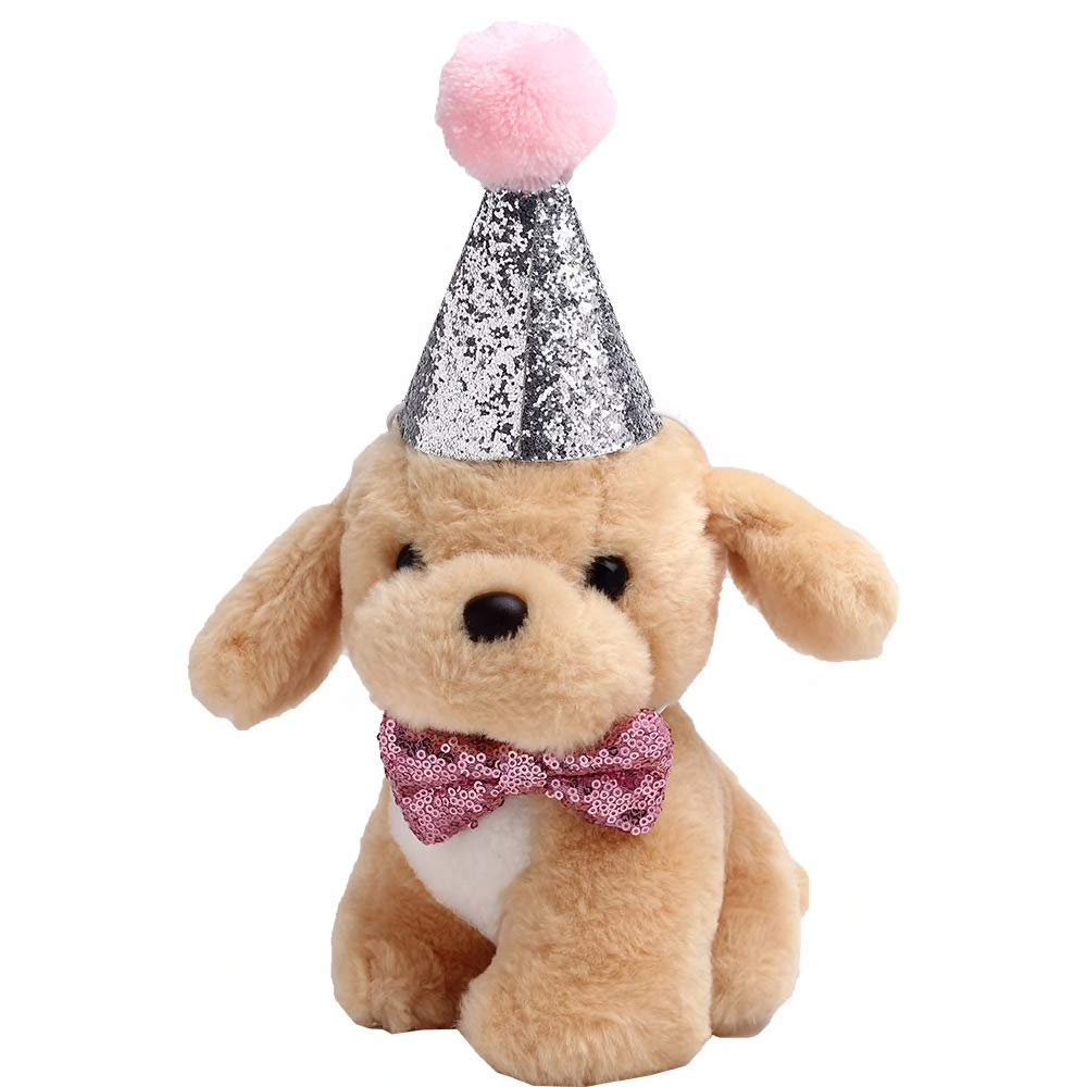 Pet Birthday Hat, Dog Birthday Caps with Bow Necktie Party Costume for Puppy Cats Kittens Festival Birthday Gift for Small Medium Large Dogs