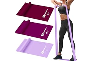 A AZURELIFE Resistance Bands,Professional Non-Latex Elastic Stretch Bands，Long Flat Exercise Bands for Physical Therapy, Yoga, Pilates, Rehab, at-Home or The Gym Workouts, Strength Training