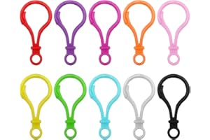 H H&J HUAJIAN 50PCS keychain clip,Mixed Colors Hard plastic key chains for Hanging Ornaments Crafts Keychain Hook DIY Handmade, Toys Craft Clasps (50)