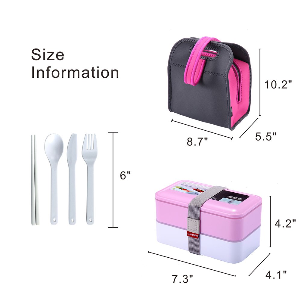 Lunch Box - Kids Neoprene Lunch Bag Sets With 2 Layers Food Grade Material