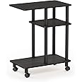 Furinno Turn-N-Tube C Shaped Side Table With Casters, Espresso/Black
