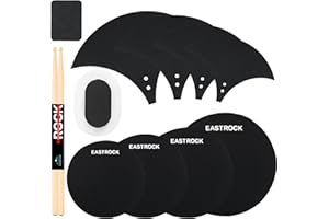 EASTROCK Drum Mute Pads Set 11 Pieces With Cymbal Pad + Hi hats Set Pad, Foam Drum Silencer Pads, Fit 12”, 13”, 14”, 16" (dru