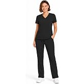 M&amp;M SCRUBS Women&rsquo;s Stretch V-Neck Cargo Scrub Set, 7-Pocket Cargo Pants | 4-Way Stretch| Moisture Wicking | Straight Leg | Nurse Uniforms