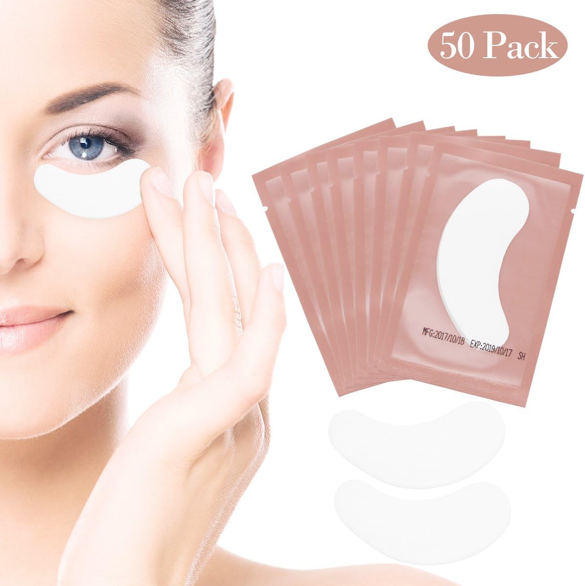 Eye Gel Pads 50 Pairs of Eyelash Lash Extension Under Eye Gel Pads