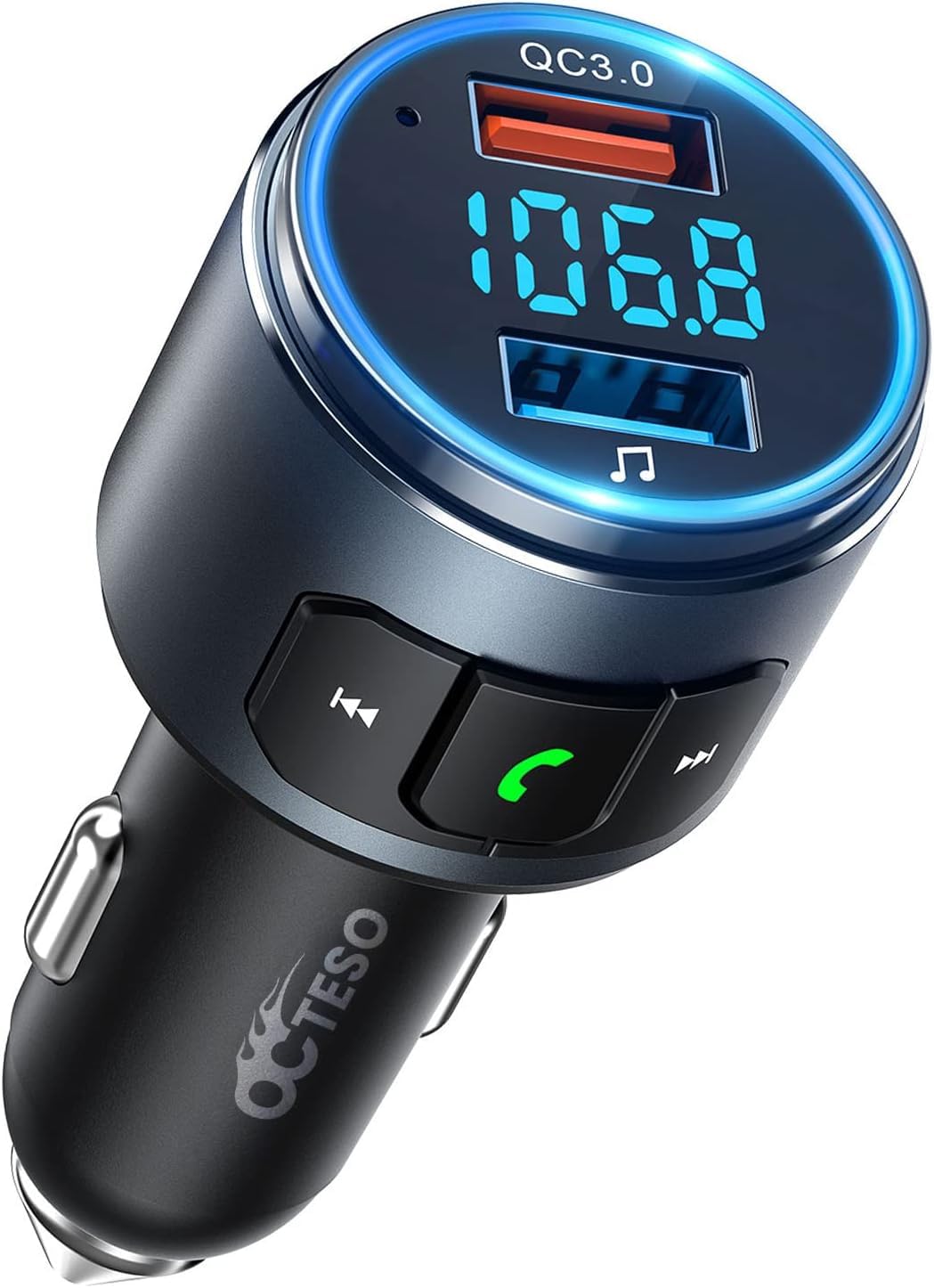 Photo 1 of Upgraded V5.3 FM Bluetooth Transmitter, Bluetooth Car Adapter QC3.0 & LED Backlit Wireless FM Radio Adapter Music Player/Car Kit, Siri Google Assistant