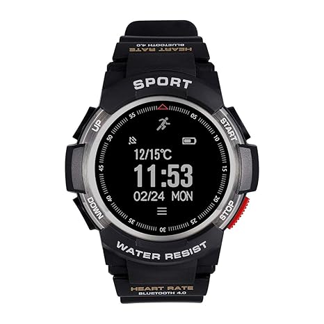 F6 Bluetooth Smart Watch IP68 Waterproof Sport Tracker Watch Outdoor Style Touchscreen with Pedometer, Message Push, Sleep Monitor, Heart Rate, Alarm ...
