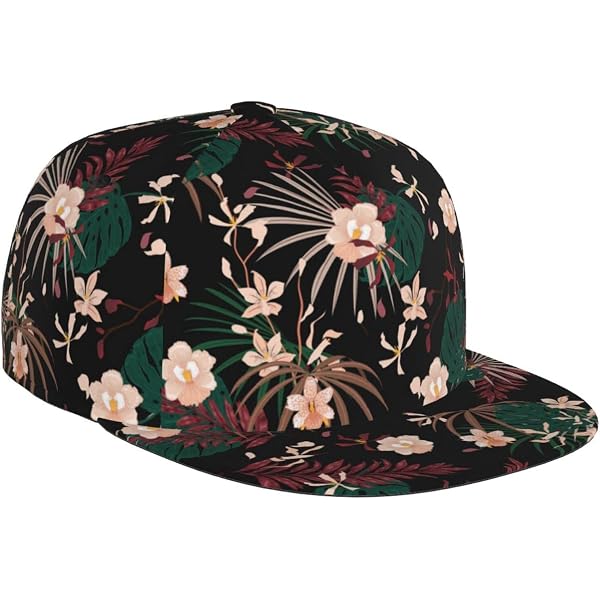 TOP HEADWEAR Floral Print Trucker Hat - Adjustable Snapback, Flat Bill | One Size Fits Most