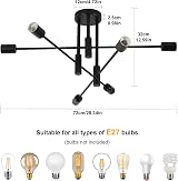 Comely Modern Sputnik Chandelier 6-Lights E27 Black Ceiling Light view 4