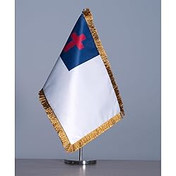 SYII Christian Table Flag with Gold Fringed