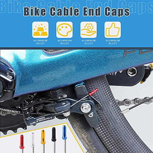 WZYTEU 150 stuks eindhulzen voor fiets, aluminiumlegering eindkappen fiets voor remkabel schakelkabel MTB fiets… - Image 6