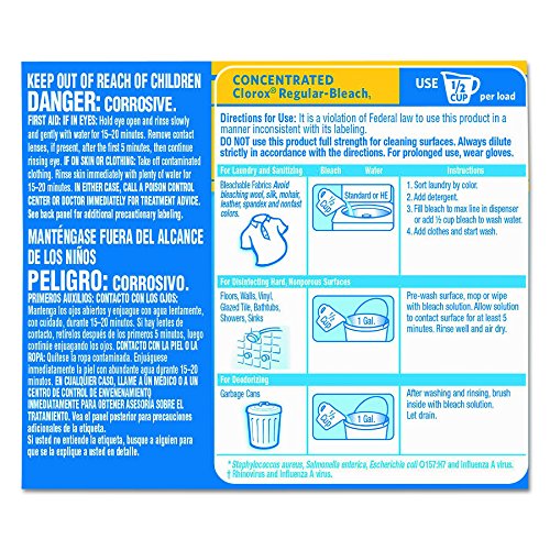Clorox 30769 Concentrated Regular Bleach, 64oz Bottle (Case of 8) - //medicalbooks.filipinodoctors.org