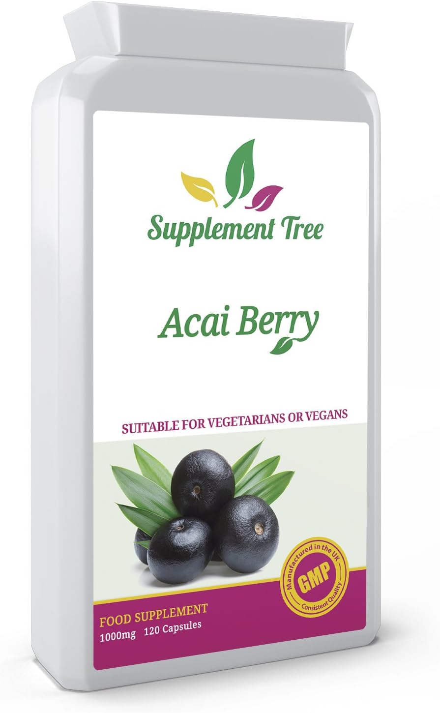 Acai Berry 1000mg x 120 Vegetarian Capsules - HIGH Strength Fat Burner, Slimming, Weight Loss, Diet Supplement - UK Manufactured