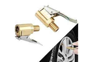 ZMSHANGMAO 2 Pcs Brass Locking Tire Air Chuck, Tire Inflator Hose Adapter for Twist On Connection Convert to Lock On, No Air Leakage Air Compressor Pump Clip On Tire Chucks, Tire Nozzle with Tire Valve Thread