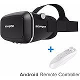 SIDARDOE 3D VR Lunettes R&eacute;alit&eacute; virtuelle Casque avec objectif r&eacute;glable et socle pour iPhone et Samsung et d&rsquo;autres smartphones de 4 &agrave; 6 pouces pour des films 3D, des Vid&eacute;os et photos Panoramique 360 degr&eacute;s.