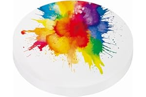 PATIKIL 60 Sheets Cotton Watercolor Paper Round 140lb/300 GSM Cold Press Water Coloring Paint Paper for Art Painting Watercol