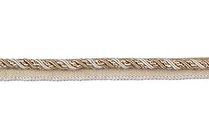 BEL AVENIR 0.27 inch 13 Yards Twisted Lip Cord Trim Basic Sewing Luxury Multicolor Handmade Crafts DIY Crafts Decoration Edge Piping Embellishments (Beige)