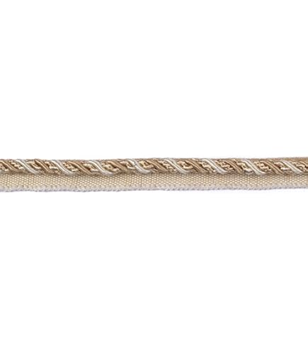 DÉCOPRO Large 7/16 inch Silver Blue, Gold, Off White, Noblesse Collection Lip Cord Style# 0716H Color: Island Breeze - 5939 (Sold by The Yard