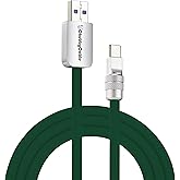 chubbycable Chubby 2.0 USB C 120W Fast Charging Cable Silicone Soft Durable USB C Cable Extra Thick Charger Cord Compatible with iPhone 17-15 Series iPad, Dark Green, USB-A to Type-C, 6.6FT