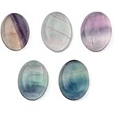Crafans Flat Back Gemstone Oval Cabochons Natural Stone Cabochons Healing Power Stone Chakra Crystal for Crafts DIY Jewelry Making Supplies