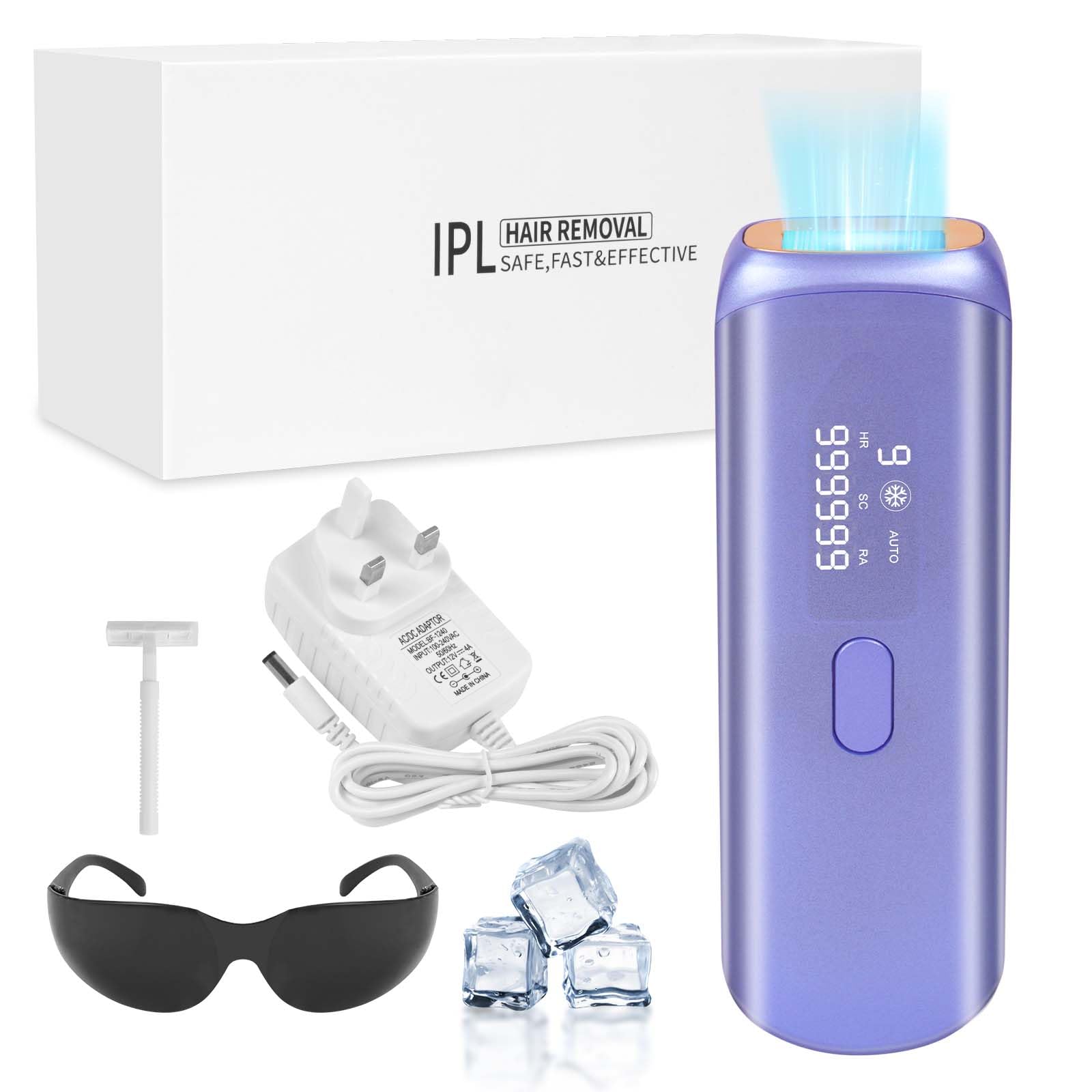 ACWOO IPL Laser Hair Removal Device, 3-in-1 Functions HR/SC/RA Laser Hair Removal for Women Men, Long Lasting & Painless, Hair Removal Device for Body & Face at-Home Use with 9 Energy Levels, 2 Modes
